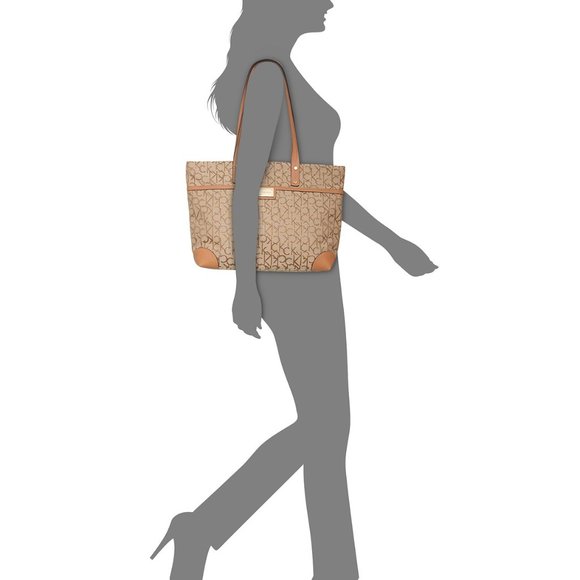 SOLD! Calvin Klein Teodora Jacquard Signature Tote - Picture 4 of 9